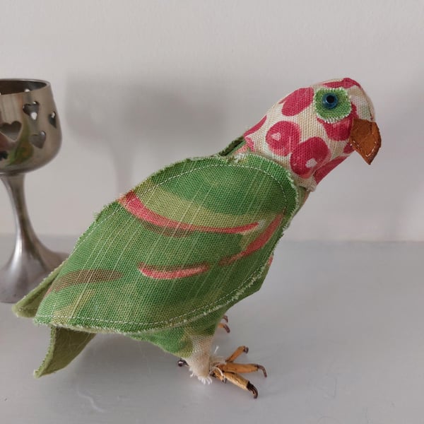 Quirky Bird Fabric Soft Sculpture Ornament Decoration 