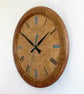 Designer made Wooden Wall Clock with a Burr Ash Dial and Inlaid Brown Oak Bezel - Image 6