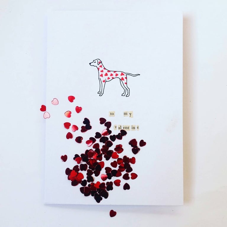 Dalmatian Valentine's Card - READY TO SHIP