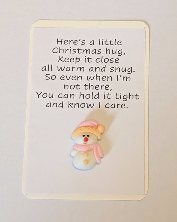 Christmas Pocket hugs - snowman