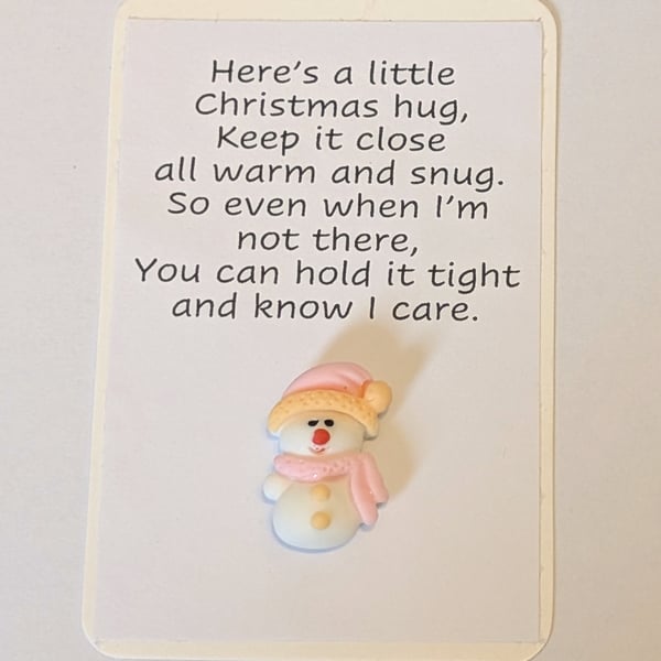 Christmas Pocket hugs - snowman