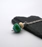 green sea cone lampwork glass pendant necklace - Image 2