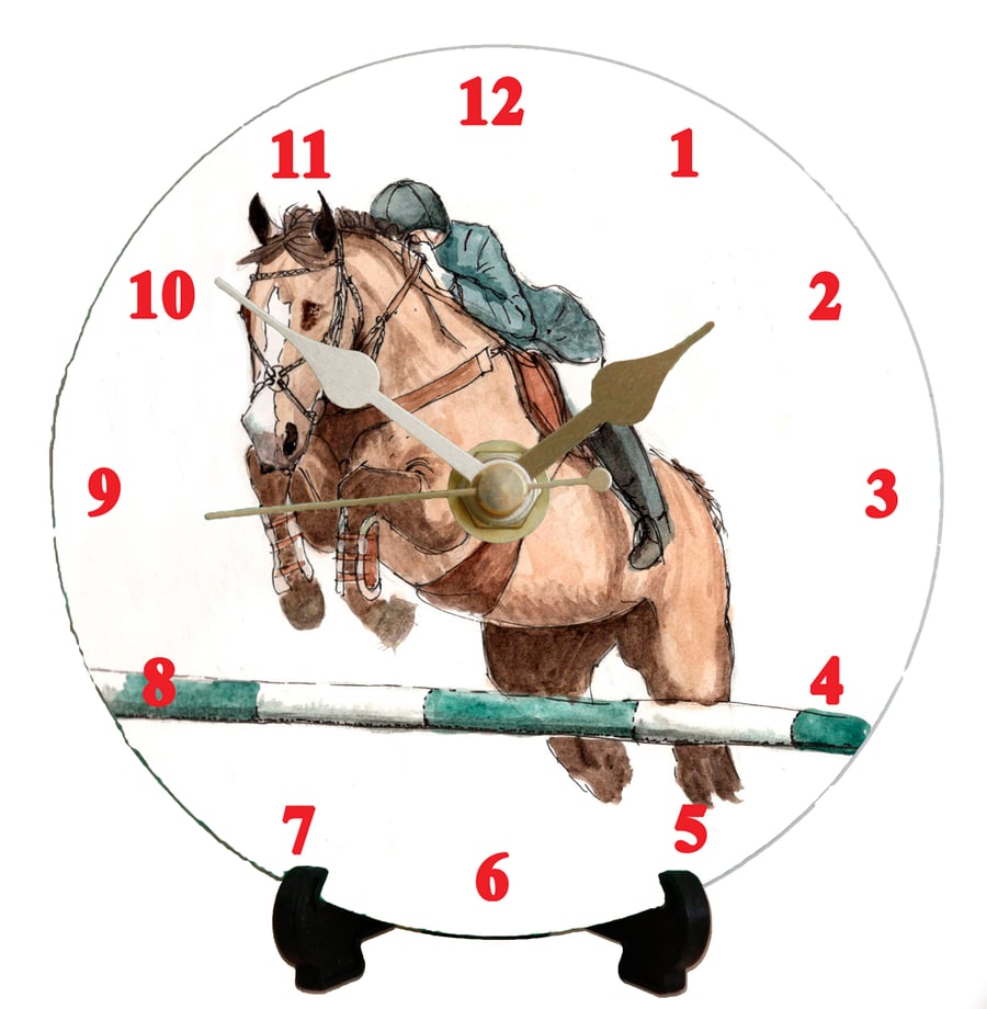12cm DIY clock kit Horse Rider illustration - wall or desk clock