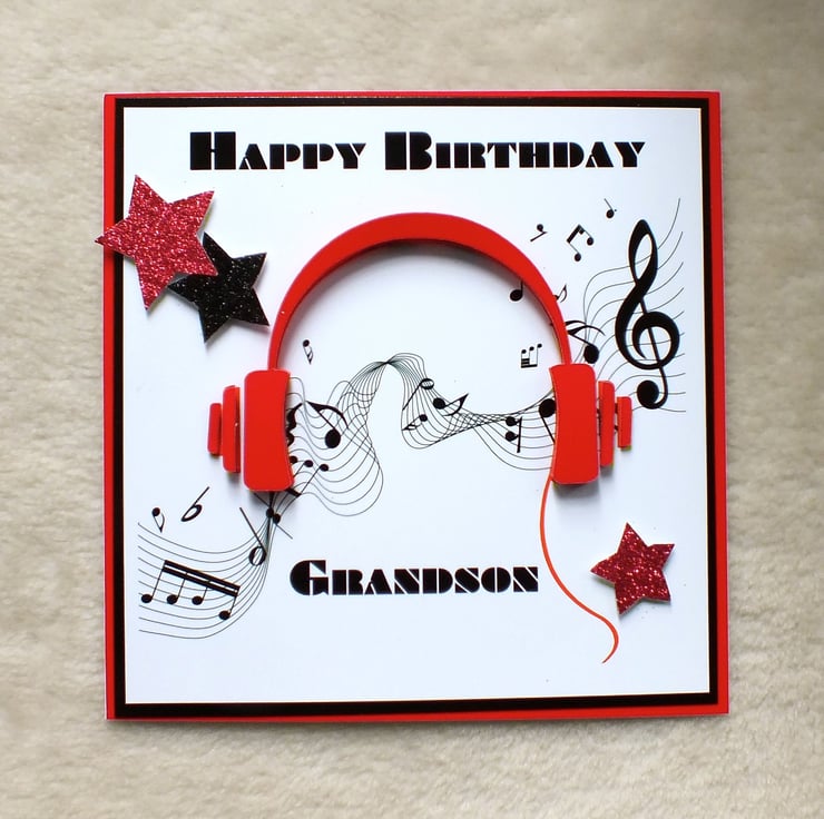 Handmade Grandson 3D Music Headphones Birthday ... - Folksy