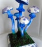 Fantasy decoupage  clay art sculpture blue
