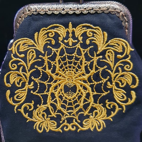 Gothic Spider and web coin purse