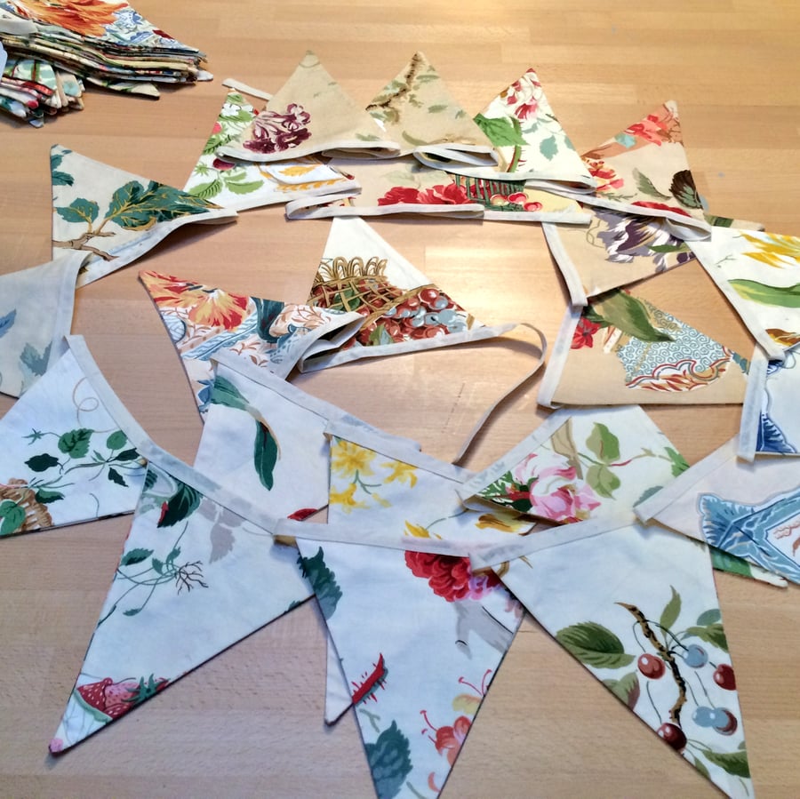 6m LONG Beautiful Floral Bunting - perfect for a wedding 