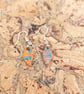 orange multi coloured diamond shape dangles