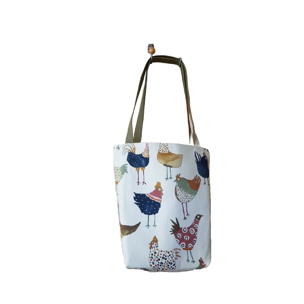 Tote bag: funky chickens 