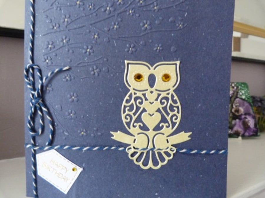 Pretty Owl Birthday Card