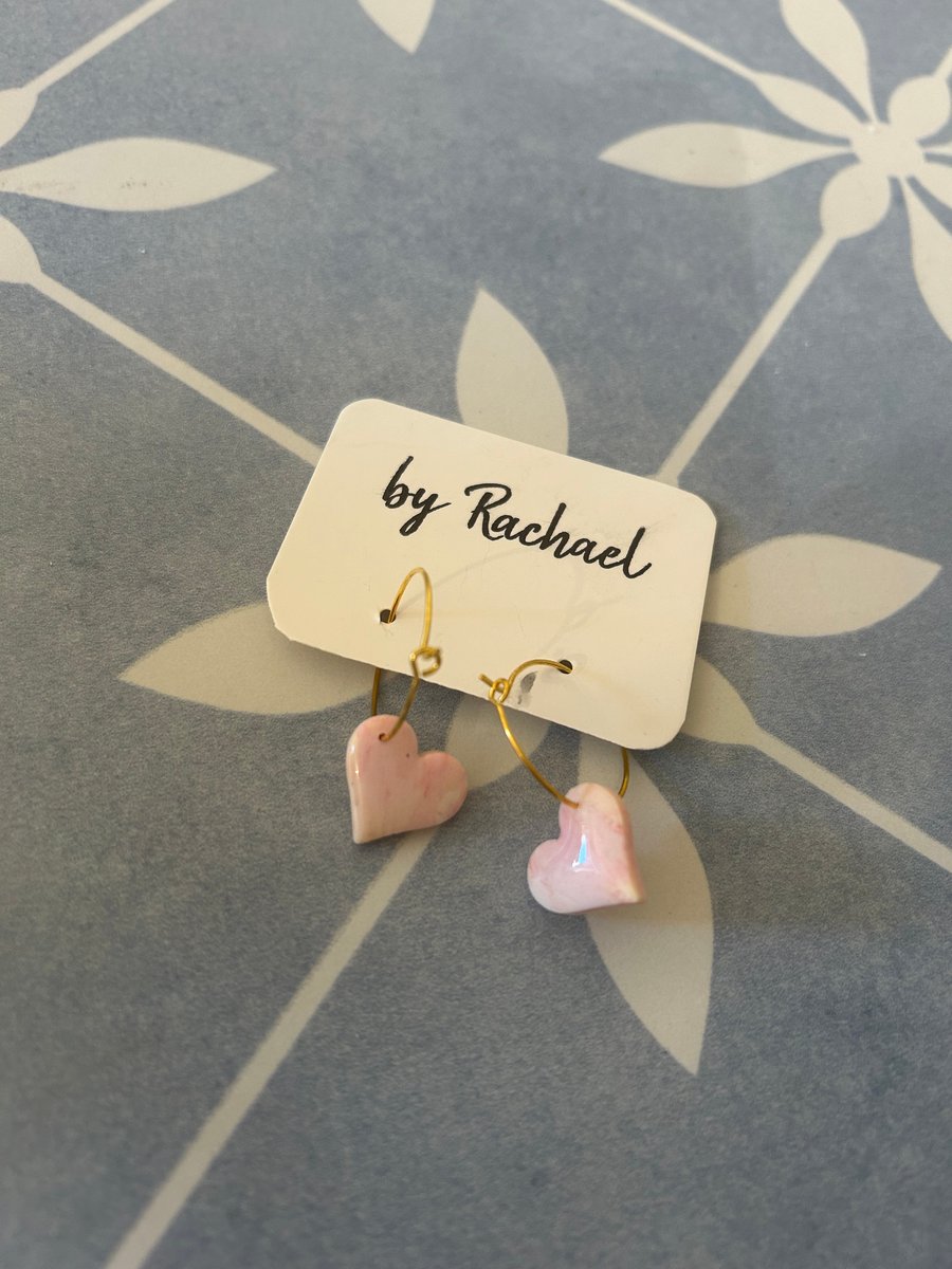 Pink marble hearts