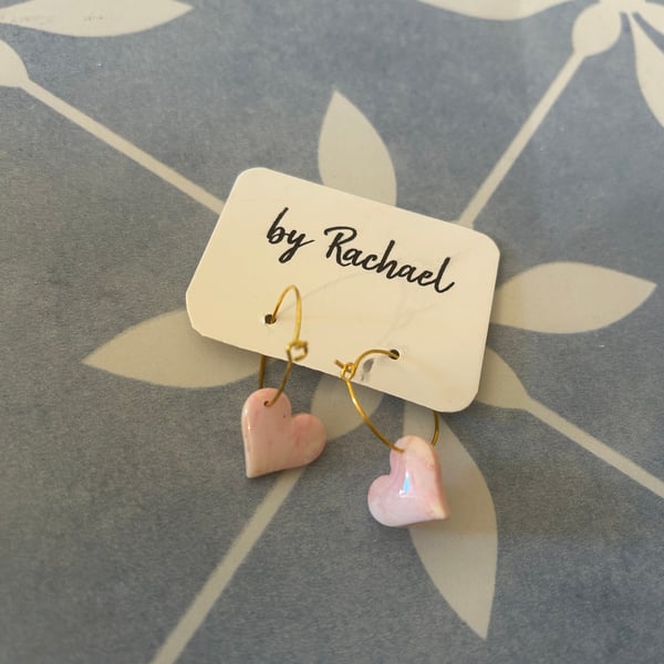 Pink marble hearts