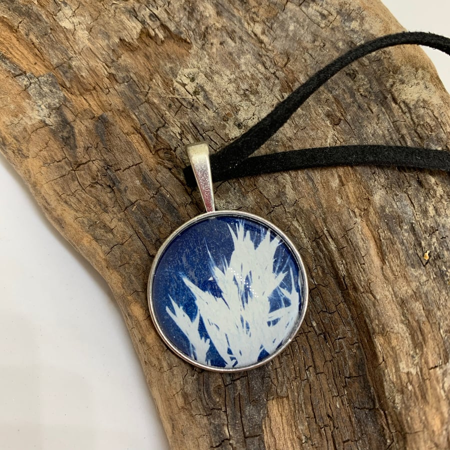 Wild Grass Cyanotype Pendant Necklace