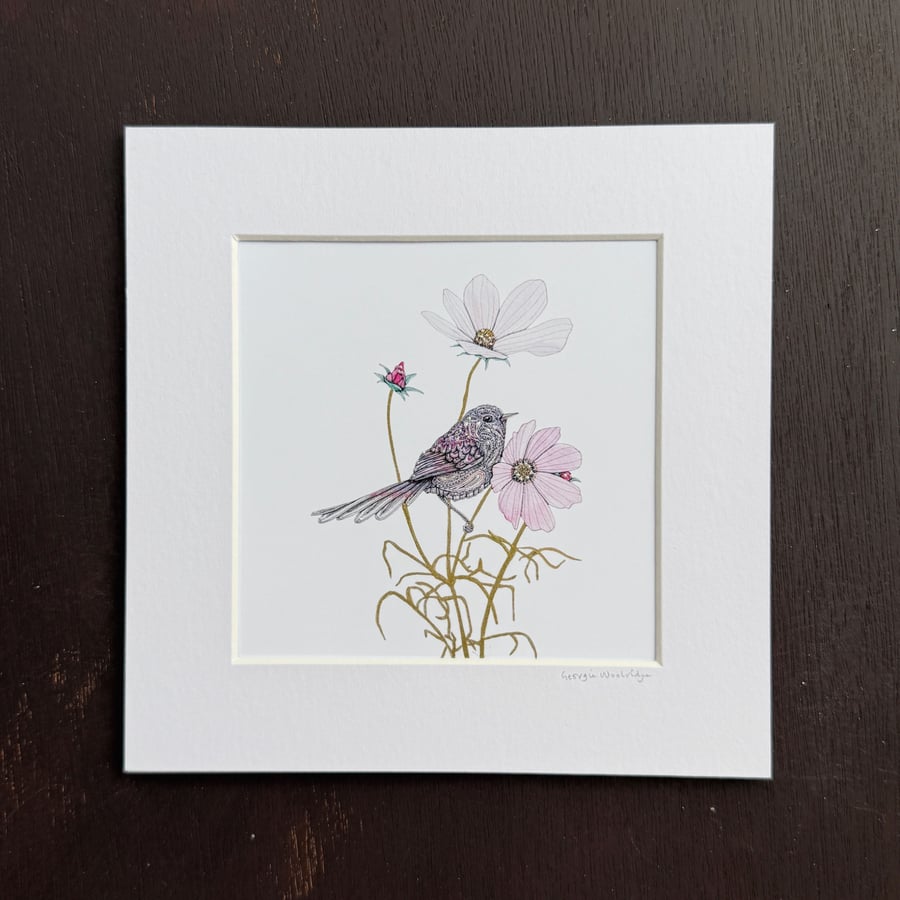 'Blush' 8" x 8" Mounted Print