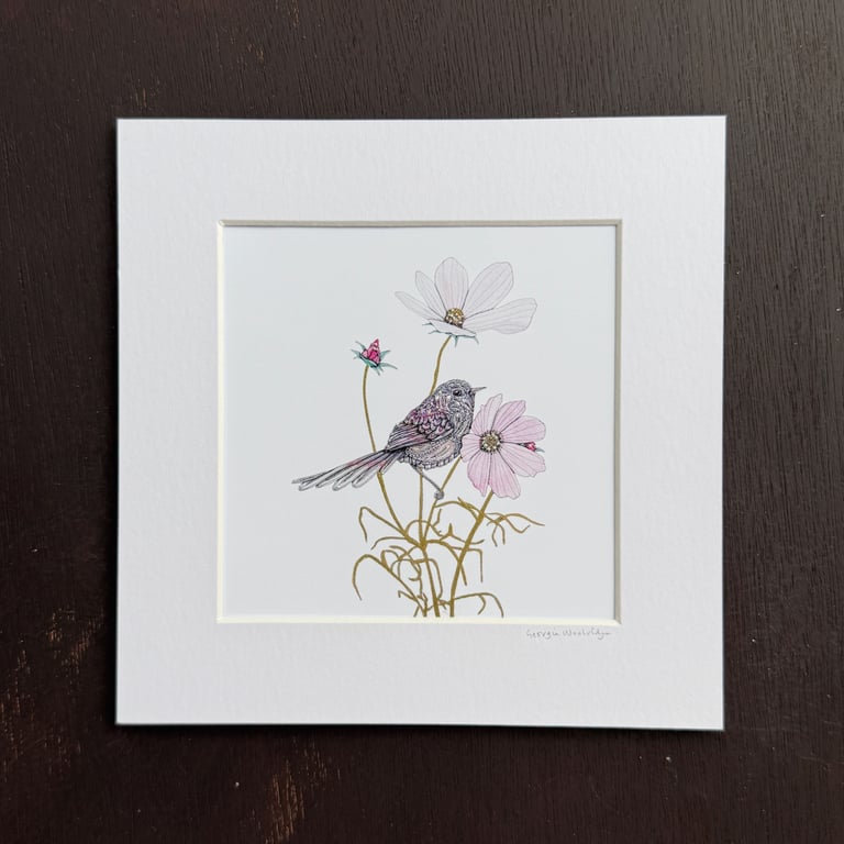 'Blush' 8" x 8" Mounted Print