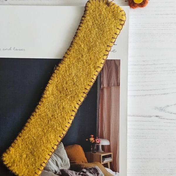 Hand Felted and Embroidered Bookmark