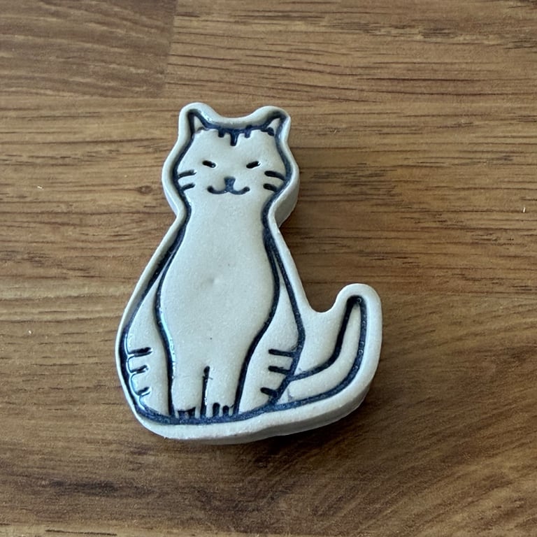 Handmade Cat Ceramic Fridge Magnet
