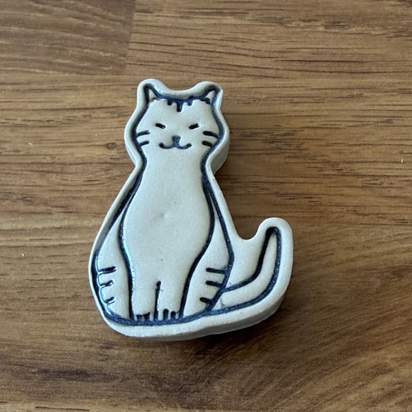 Handmade Cat Ceramic Fridge Magnet