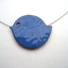 Lapis blue bird enamelled necklace