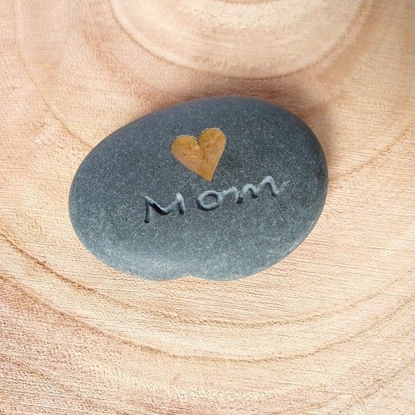 Mother's Day Love Heart Stone, Hand Carved, Thoughtful Gift For Mom