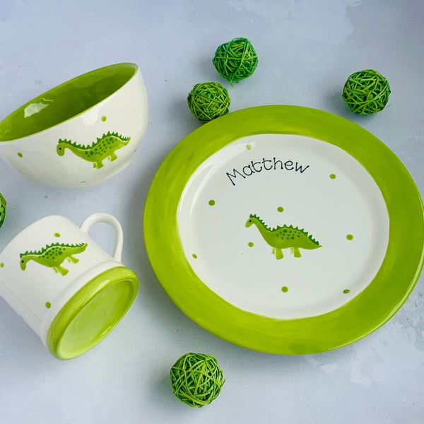 Personalised Dinosaur Breakfast Set