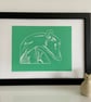 Greyhound Linocut Print - Dog Lover - Pet Parent Gift - 3 Colours Available - Image 7