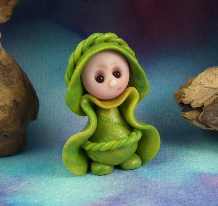 Spring Sale ... Tiny Garden Gnome 'Enid' OOAK Sculpt by Ann Galvin