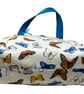 Large wash bag in butterfly print, toiletries bag with handles and pocket. - Image 7