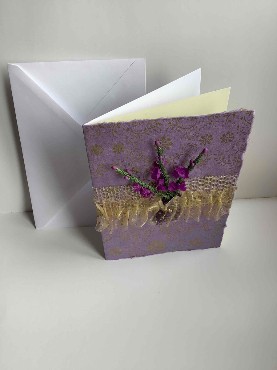 Heather in gold card