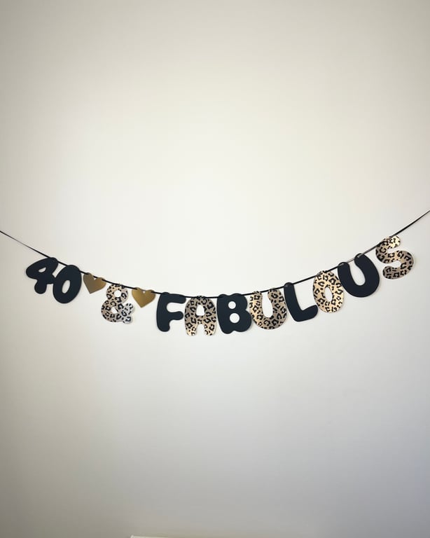40th or 50th Leopard Print Birthday Banner Party Bunting