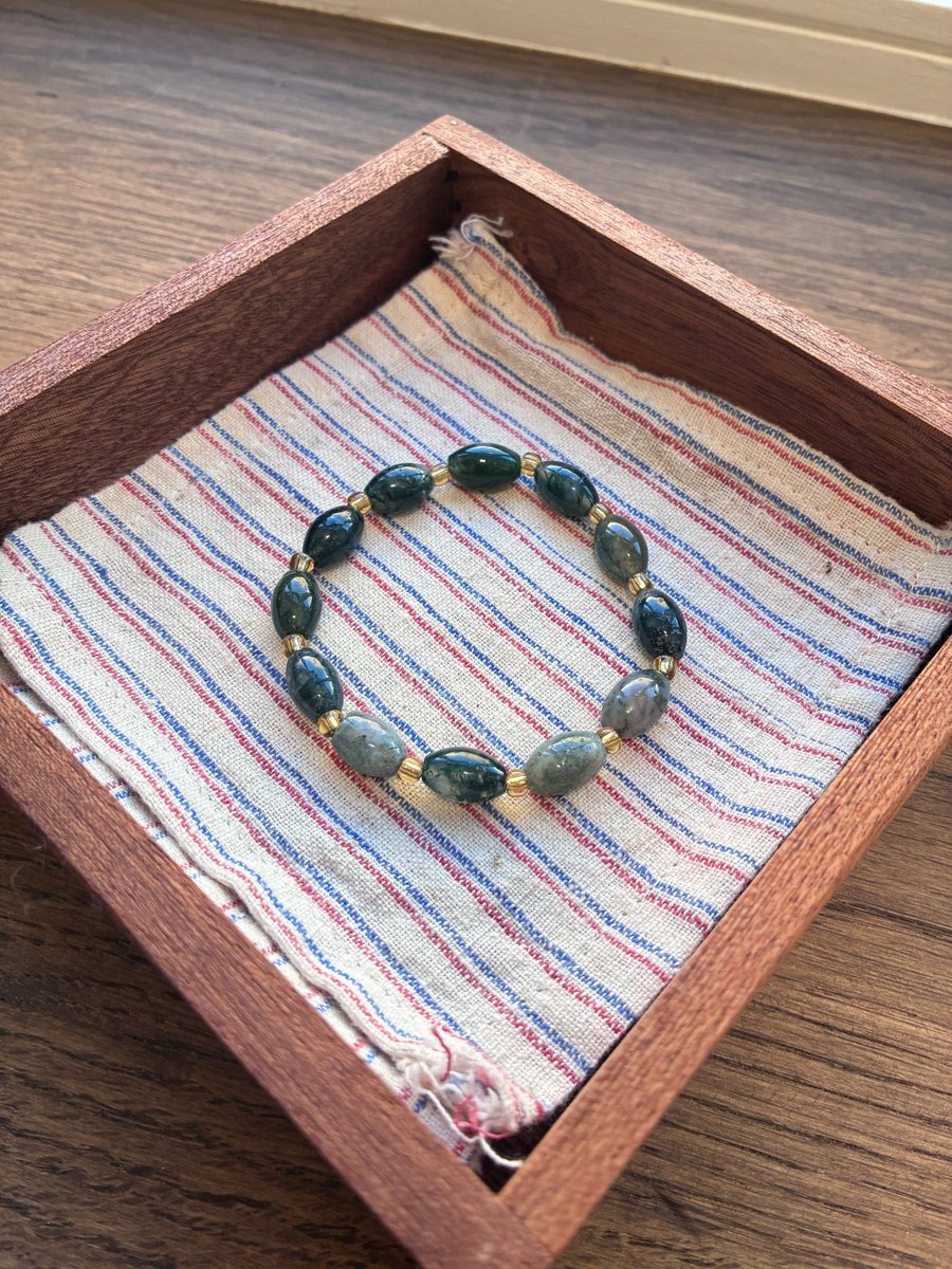 Natural Moss Agate Bracelet