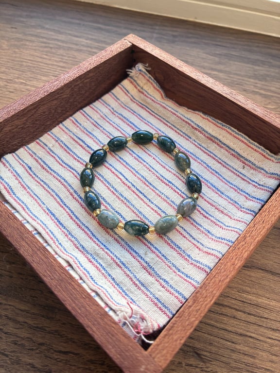 Natural Moss Agate Bracelet