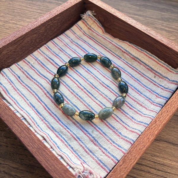 Natural Moss Agate Bracelet