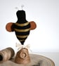 Primitive bee on hive keepsake decoration