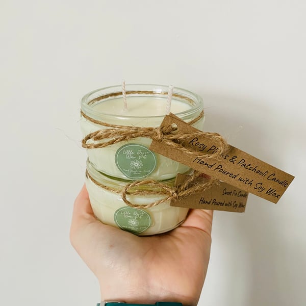 Pair of Recycled Jar Candles - Fig and Patchouli