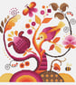 280B - Cross Stitch Pattern Jacobean Crewel Embroidery style tree sampler WARM - Image 3