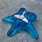 Silver whale tail mermaid's tail pendant