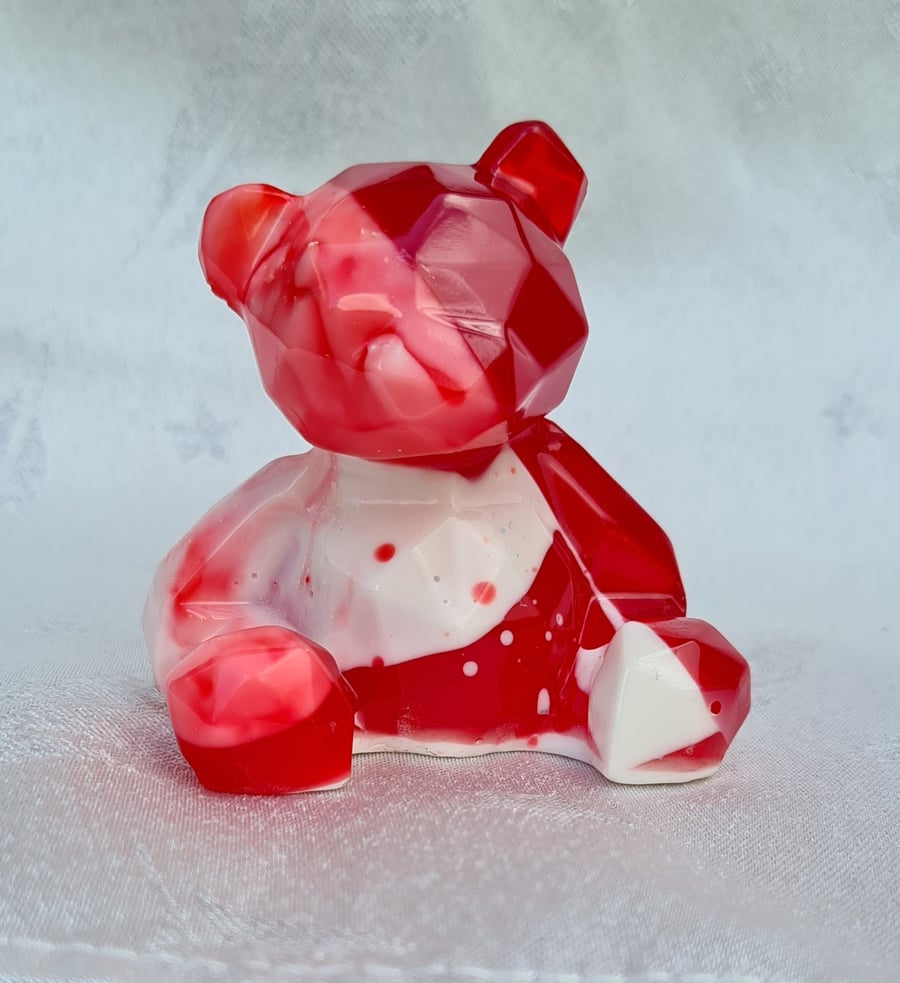 Sweet Strawberries and Cream Resin Art Bear