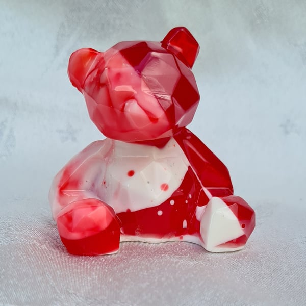 Sweet Strawberries and Cream Resin Art Bear