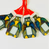 Fused glass Christmas penguin decorations- sale