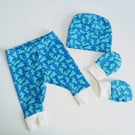 Unisex Newborn Leggings, hat, mittens, baby shower gift, gift for new baby, mice