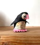 Pink Paper Puffins, Set of 2, handmade nature inspired seabird art gifts  - Image 5