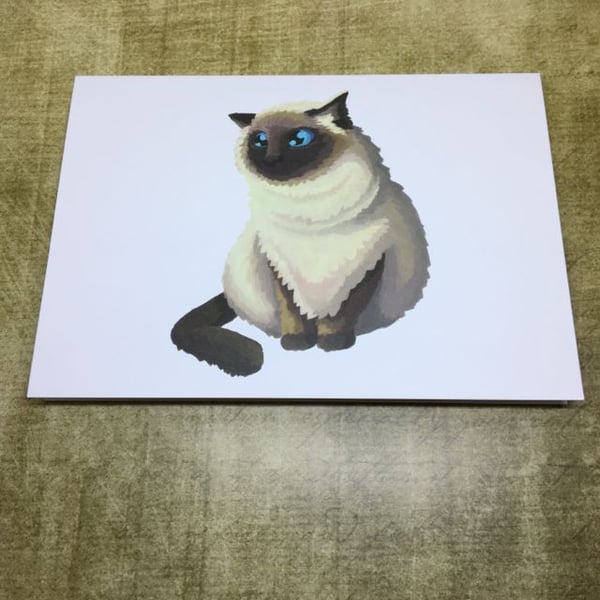 Himalayan Cat blank greeting card