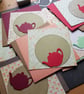 Handmade blank card, keepsake with red teapot and flowers - Image 4