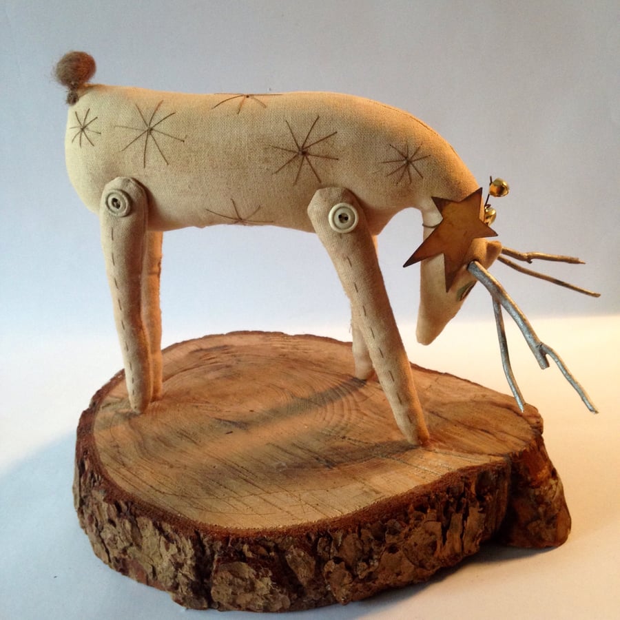 Primitive handmade Stag and star 