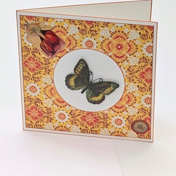Butterfly handmade Birthday card for her with embellishments 