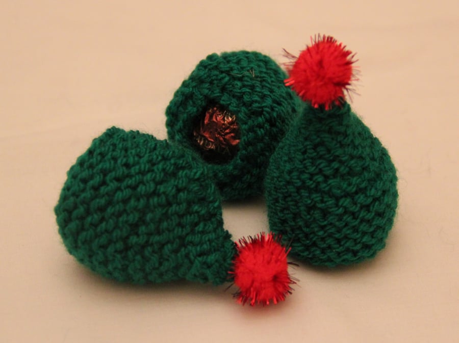 Hand Knitted Christmas Tree Sweetie Holder