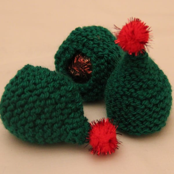 Hand Knitted Christmas Tree Sweetie Holder