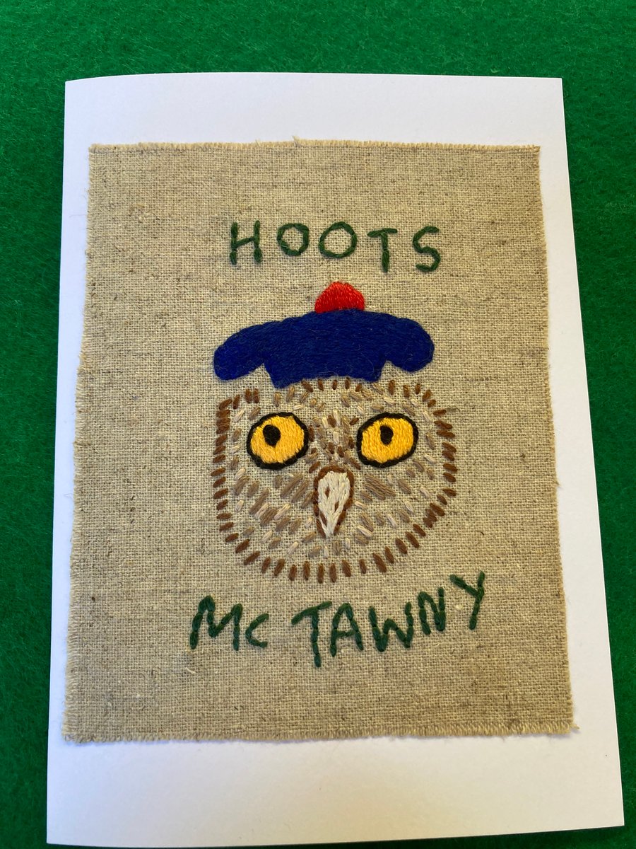 Scottish owl greetings card.