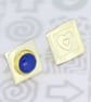 Handmade ear studs, asymmetrical with  a green Spinel stone and a heart shape.  - Image 9